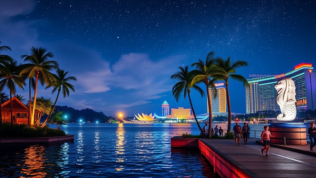 nighttime adventures in sentosa